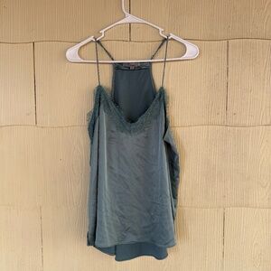 Wishlist Apparel Blue Satin Flirty Tank